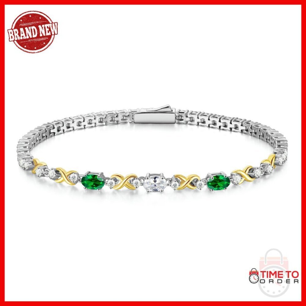 Sterling Silver Tennis Bracelet with CZ Stones, 7.2 Inches